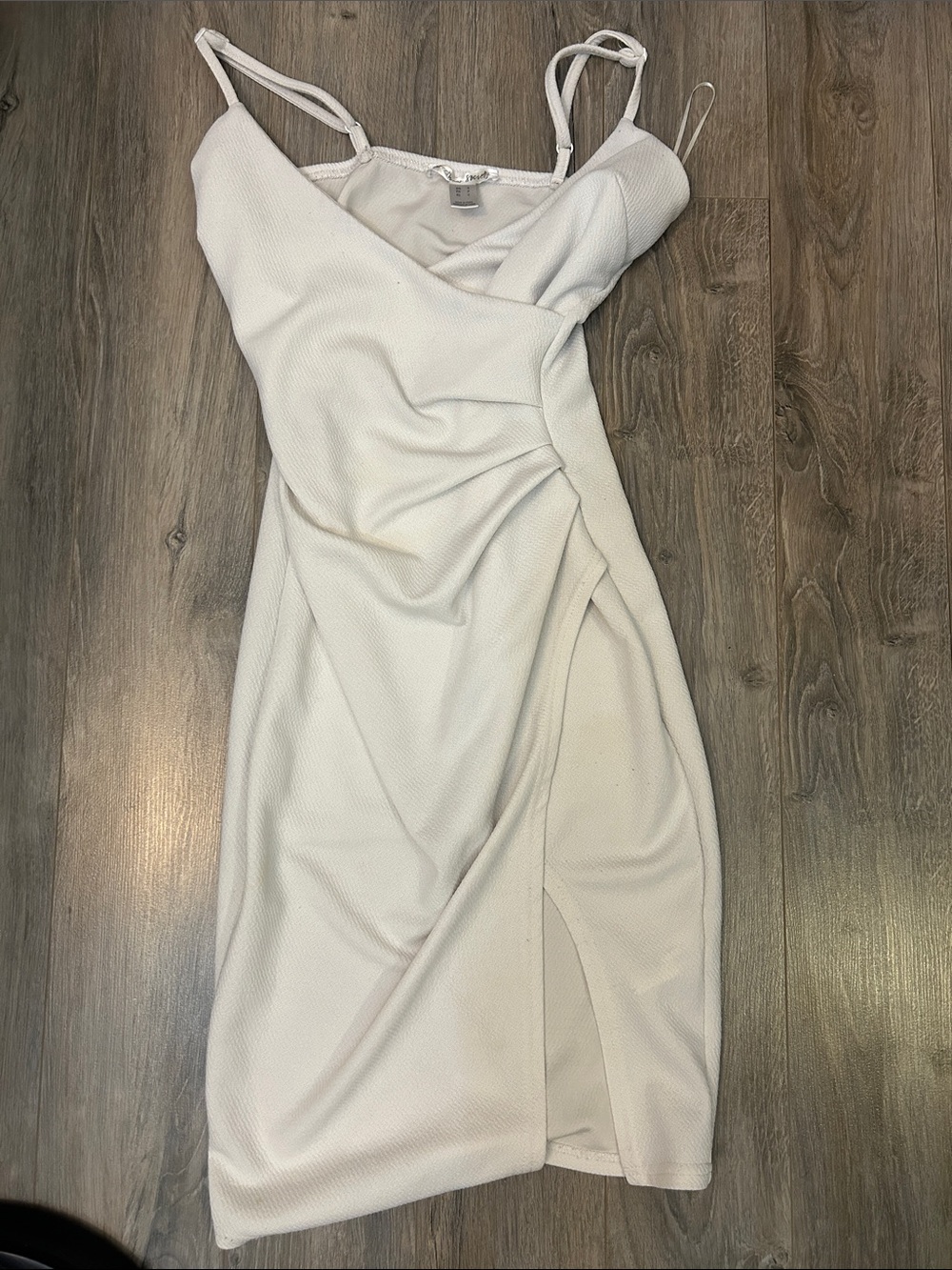White Draped Sleeveless Midi Dress
